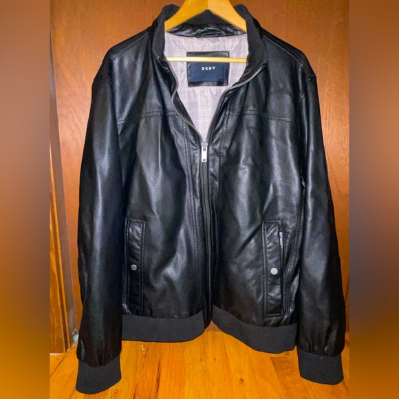 Dkny Other - Mens XL DKNY Leather Bomber Jacket